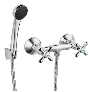 Ferro Retro fali zuhanycsaptelep zuhanyszettel, króm