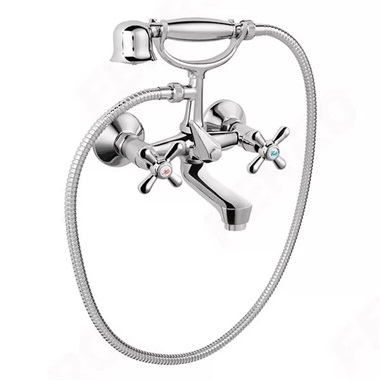 Ferro Retro kádcsaptelep zuhanyszettel, króm 