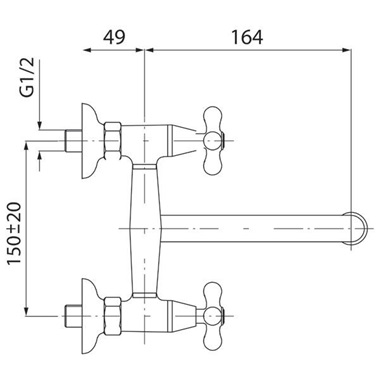 Ferro Retro New fali mosogató csaptelep