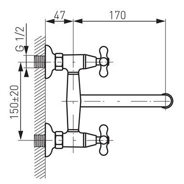 Ferro Retro New mosogató csaptelep, króm