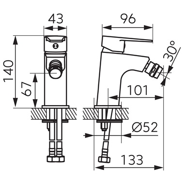 Ferro Ritto Black bidécsaptelep, fekete