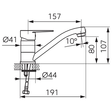 Ferro Ritto Black mosdócsaptelep elforgatható kifolyócsővel, fekete