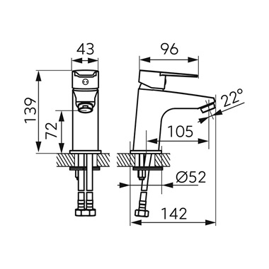 Ferro Ritto mosdó csaptelep króm