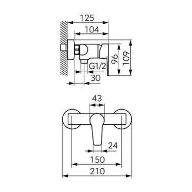 Ferro Ritto egykaros zuhanycsaptelep, króm