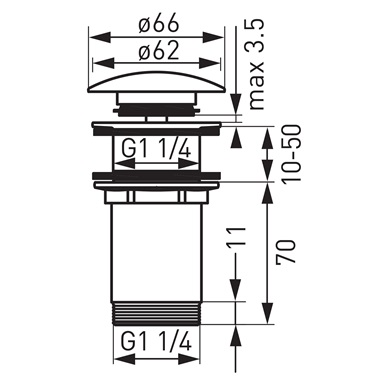 Ferro Rotondo lefolyószelep G5/4, bronz