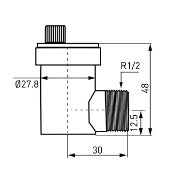 Ferro automata légtelenítő, 1/2" sarok, króm