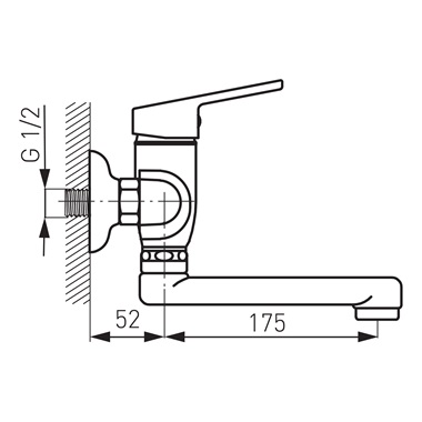 Ferro Smile fali mosdó csaptelep, króm