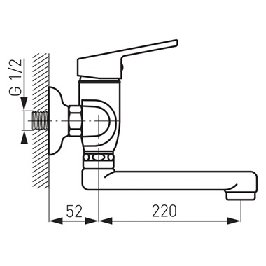 Ferro Smile fali mosogató csaptelep, króm