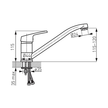 Ferro Smile mosogatócsaptelep króm