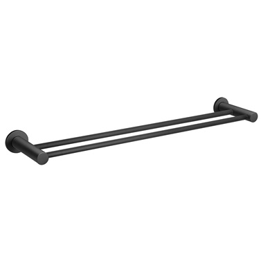 Ferro Smile dupla törölközőtartó  60 cm, fekete