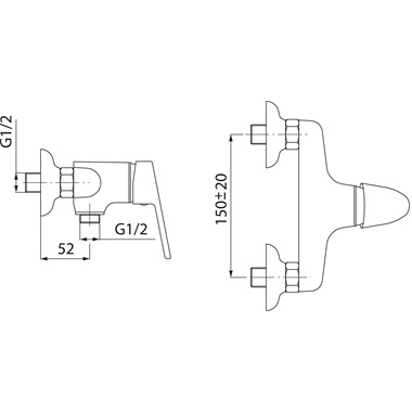 Ferro Smile egykaros zuhany csaptelep fali tartós zuhanyszettel króm