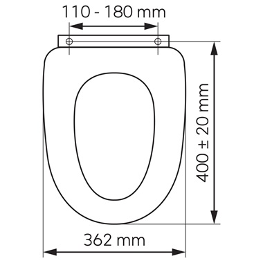 Ferro WC ülőke MDF fém-króm rögzítőelemekkel, fehér