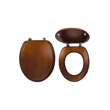 Ferro WC ülőke, MDF sötét tölgy, fém zsanérokkal, fahatású