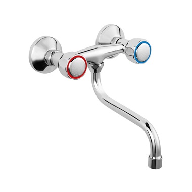 Ferro Standard kétgombos fali mosogató csaptelep, króm