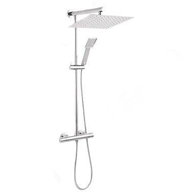 Ferro Trevi Square termosztátos zuhanyrendszer csapteleppel, króm
