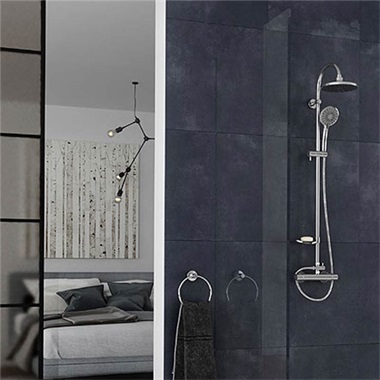 Ferro Trinity zuhanyrendszer csapteleppel, króm