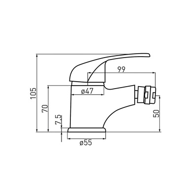 Ferro Vasto álló bidé csaptelep, króm