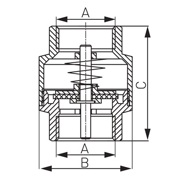 Ferro visszacsapó szelep réz tányérral 1/2", BB