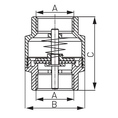 Ferro visszacsapó szelep réz tányérral 10 bar, 2", BB