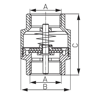 Ferro visszacsapó szelep réz tányérral, 3/4" BB