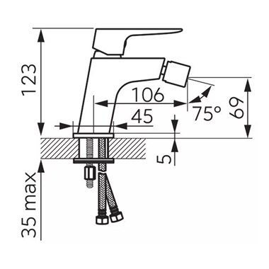 Ferro Vitto VerdeLine bidé csaptelep, matt fekete