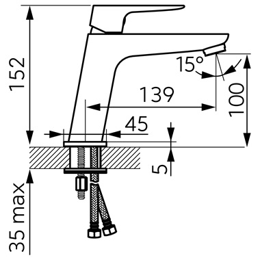 Ferro Vitto VerdeLine mosdó csaptelep gun metal