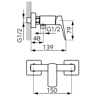 Ferro Vitto VerdeLine zuhanycsaptelep, gun metal