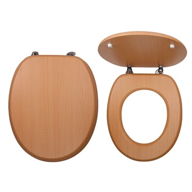 Ferro WC ülöke fém zsanérokkal, fahatású, vörös bükk MDF