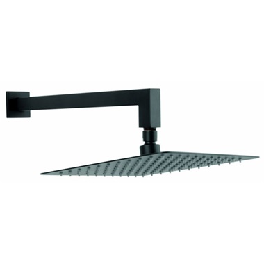 Ferro zuhanykar Slimline típusú fejzuhannyal, 25x25 cm, fekete