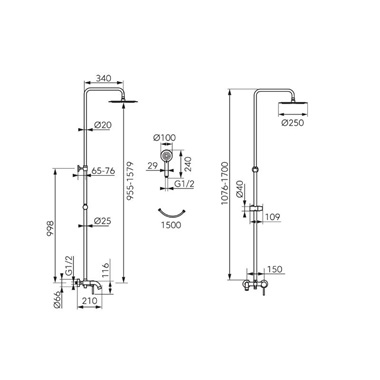 Ferro Fiesta esőztető zuhanyrendszer kádcsapteleppel