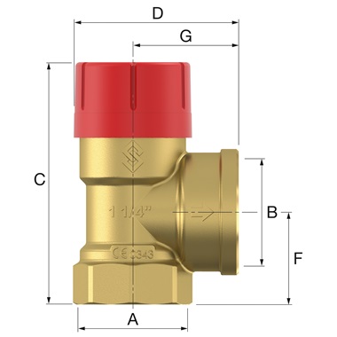 Flamco Prescor biztonsági szelep 1"-5/4" 3 bar 