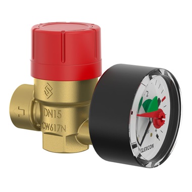 Flamco biztonsági szelep 1/2" 3 bar + manométer
