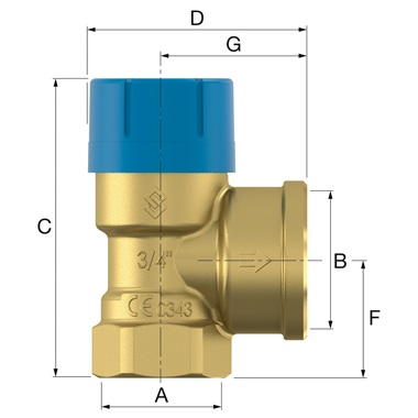 Flamco Prescor B biztonsági szelep 1" 10 bar