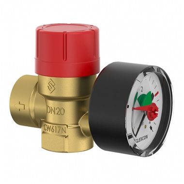 Flamco Prescomano biztonsági szelep 3/4" 3 bar+ manométer