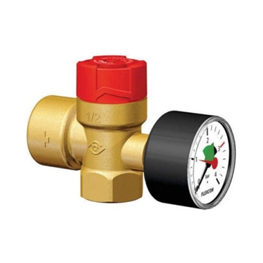 Flamco  biztonsági szelep 1/2", 3 bár+ manométer