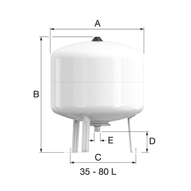 Flamco Flofix tágulási tartály ivóvízhez 35 l