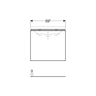 Geberit Acanto alsó szekrény mosdóhoz 59,5x47,5 cm, homokszürke