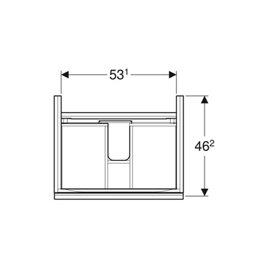 Geberit Acanto alsó szekrény mosdóhoz 59,5x47,5 cm, homokszürke
