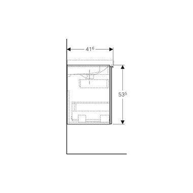 Geberit Acanto aldó szekrény 74x53,5x41,6 cm, fekte