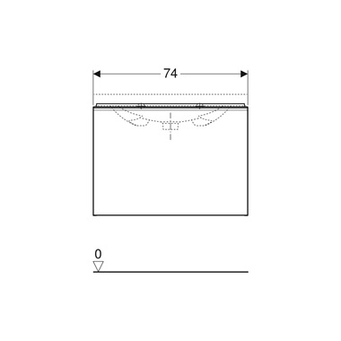 Geberit Acanto aldó szekrény 74x53,5x41,6 cm, fekte