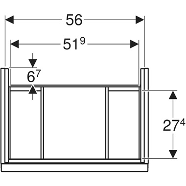Geberit Acanto alsó szekrény 59,2x53,5x41,5 cm, fehér