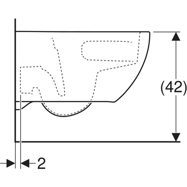 Geberit Acanto fali WC mélyöblítésű, zárt forma, TurboFlush, 53 cm, fehér