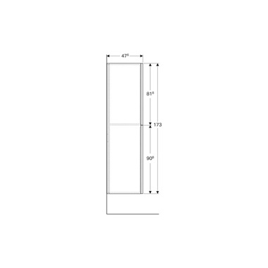 Geberit Acanto magas szekrény 22x173x47,6 cm,  homokszürke