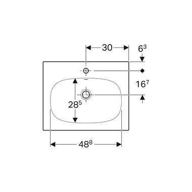 Geberit Acanto mosdó 60x16,8x48 cm, fehér