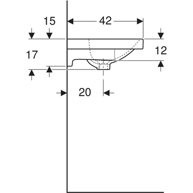 Geberit Acanto mosdó 60x16,8x42,2 cm, fehér