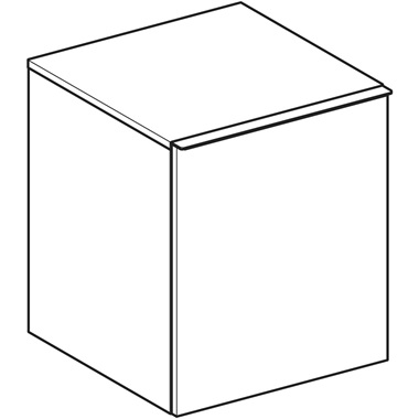 Geberit Acanto oldalsó szekrény egy fiók+egy belső fiókkal, 45x52x47,6 cm, magasfényű lakkozott fehér/fényes fehér üveg Geberit Acanto oldalsó szekrény egy fiók+egy belső fiókkal, 45x52x47,6 cm, magasfényű lakkozott fehér/fényes fehér üveg