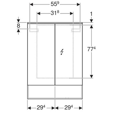 Geberit Acanto tükrös szekrény 60x83x21,5 cm