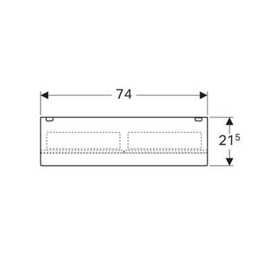 Geberit Acanto tükrös szekrény 75x83x21,5 cm, tölgy