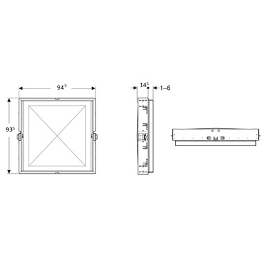 Geberit beépítődoboz Geberit ONE falsíkba besüllyesztett tükrös szekrényhez, 90x90 cm