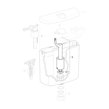 Geberit öblítőszelep AP110 falsík előtti öblítőtartályhoz